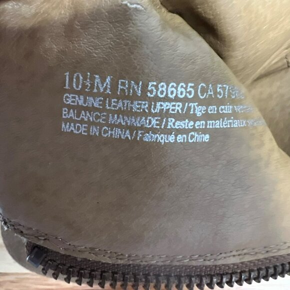 BP Women’s Heeled Ankle Boots Leather Zip Up Tan Size 10.5 Stacked Heel - Picture 10 of 10